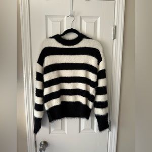 black and white striped sweater